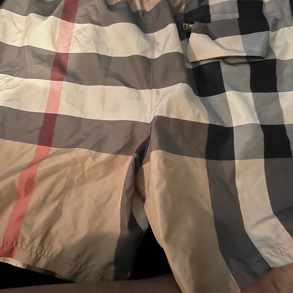 Burberry Men's Checkered Cargo Shorts - Black, White, Tan, Red